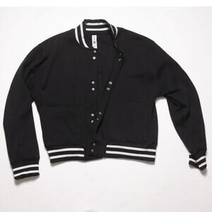 All In Motion Black Varsity Bomber Jacket XS Target Snap Front Athletic Jacket